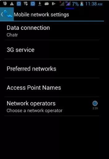 Mobile Network Settings